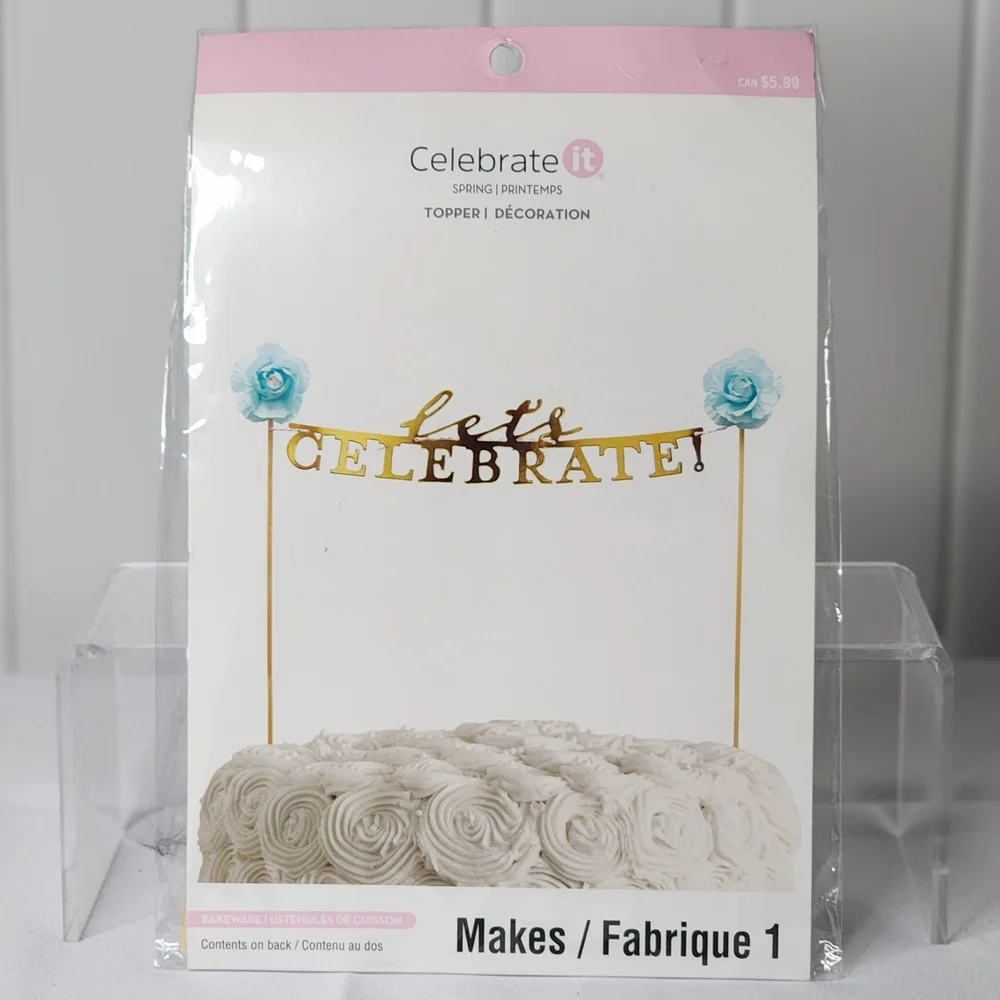 Celebrate It Gold Cake Topper